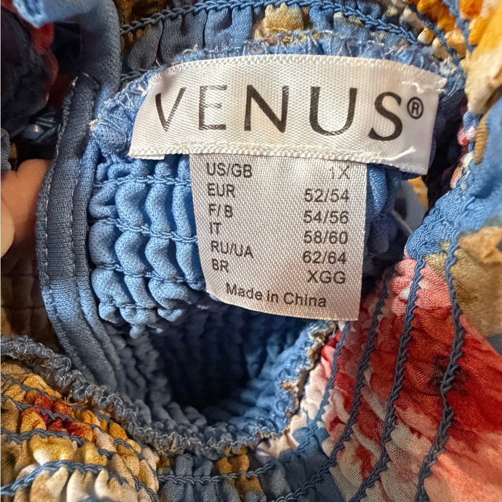 VENUS Blue Floral Smocked Dress - Picture 3 of 11